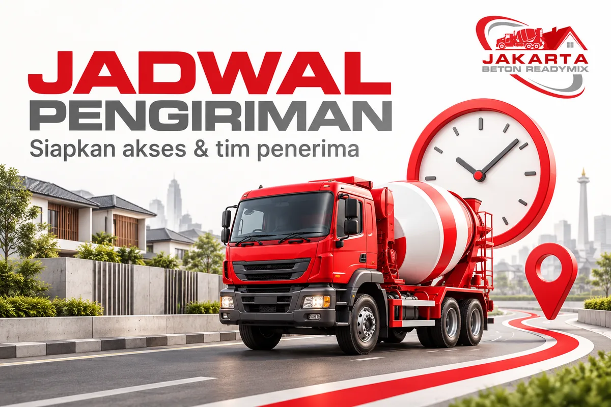 pengiriman ready mix — ilustrasi Jakarta Beton Readymix
