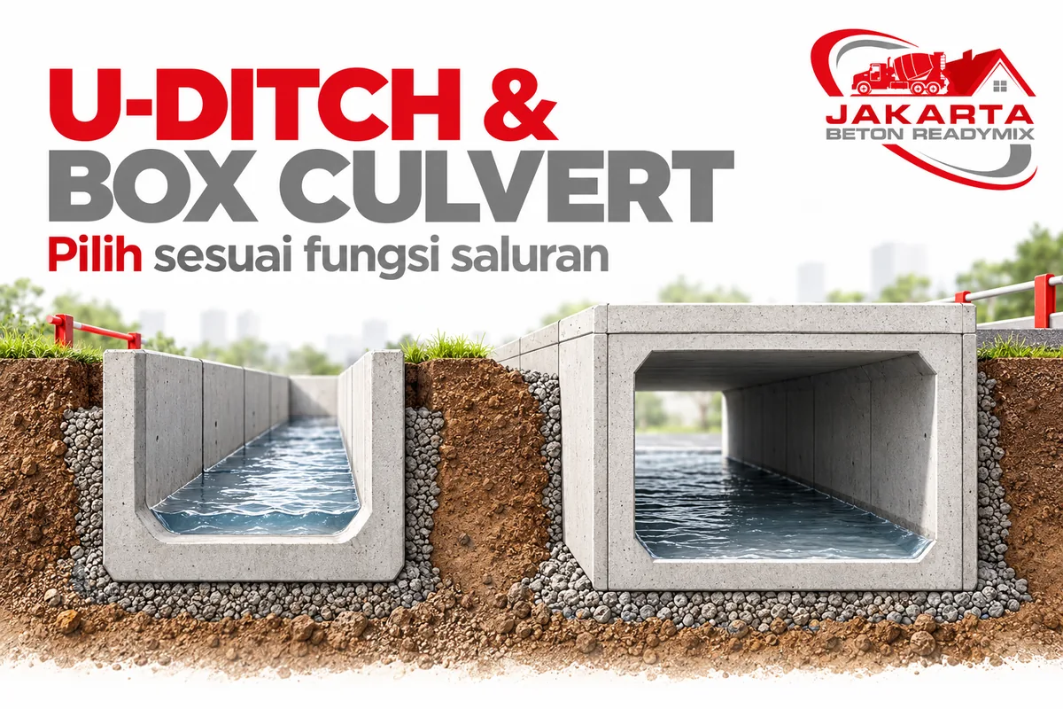 u ditch atau box culvert — ilustrasi Jakarta Beton Readymix